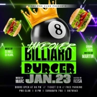 Billiard Burger Green Instagram-Beitrag template