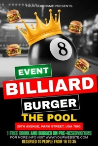 Billiard Burger Template โปสเตอร์