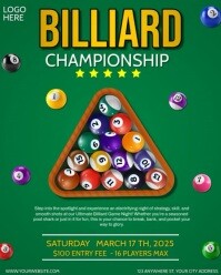 billiard championship poster Instagram Portrait template