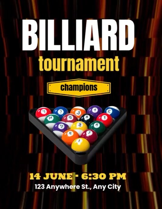Billiard Championship Tournament Template | PosterMyWall