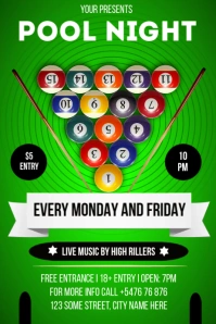 Billiard club Poster template