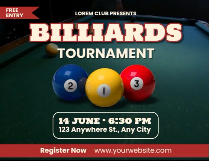 Billiard Competition Ads Template | PosterMyWall