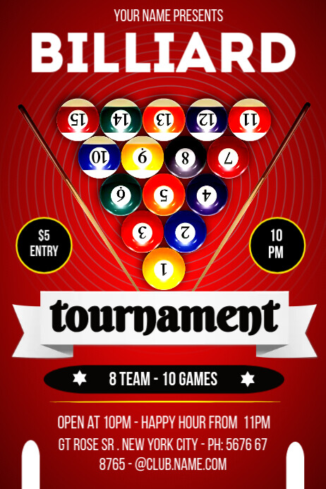Billiard Template | PosterMyWall