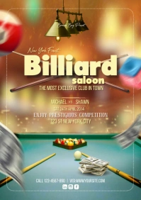 Billiard Flyer A4 Template