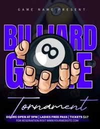 billiard game ใบปลิว (US Letter) template