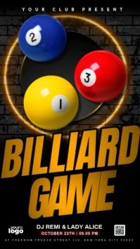 Billiard Game Flyer Instagram Story template