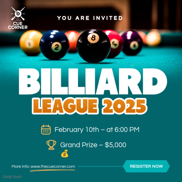 Billiard League Match Instagram Post template