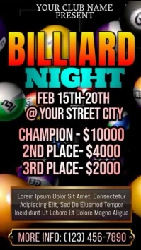 Billiard Night Contest Instagram Story template