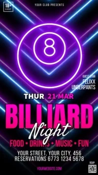 Billiard Night Instagram Story template