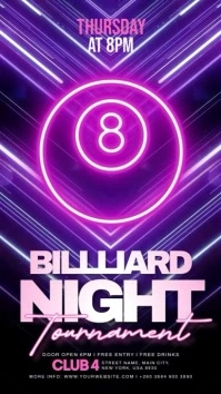 Billiard Night Tournament Instagram Story template