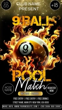 Billiard Pool Match Tournament Instagram Reels template