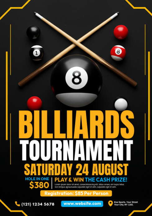 Billiard Tournament A4 template