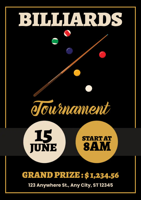 Billiard Tournament Ads Template | PosterMyWall