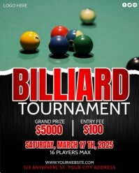 billiard tournament ads Instagram Portrait template