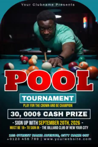 Billiard Tournament Ads Poster template