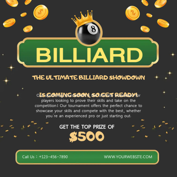 Copy of Billiard Tournament Ads Flyer | PosterMyWall