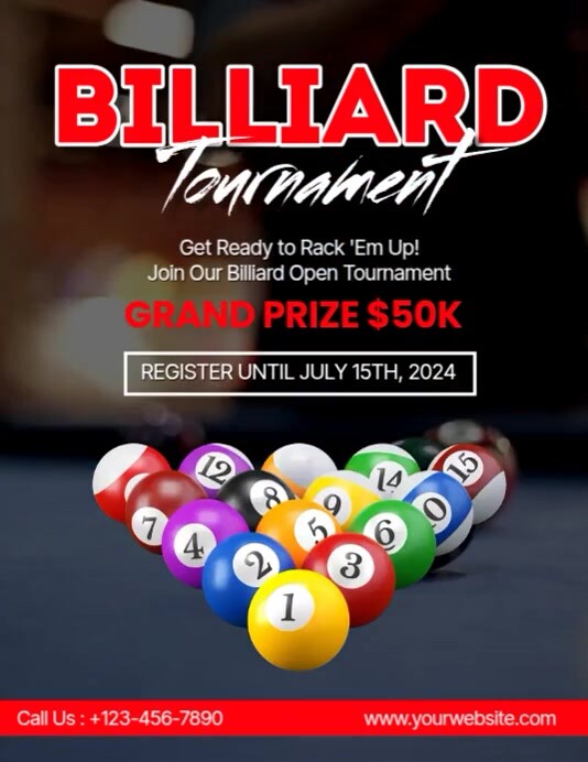 Billiard Tournament Ads Flyer Template | PosterMyWall