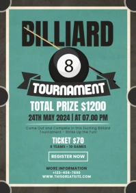 Billiard Tournament Design Template A4