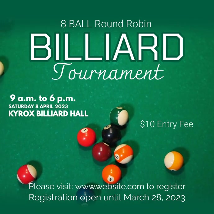 Billiard tournament Template | PosterMyWall