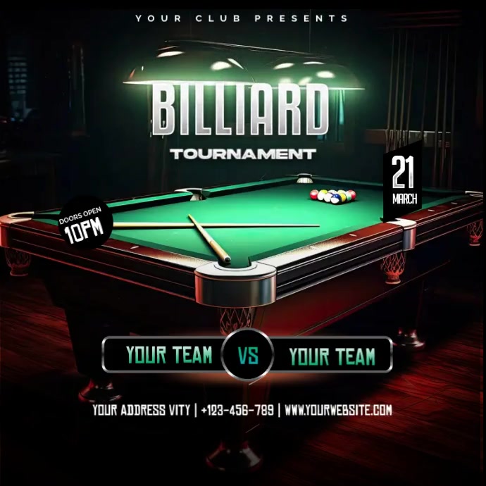 Billiard Tournament | PosterMyWall