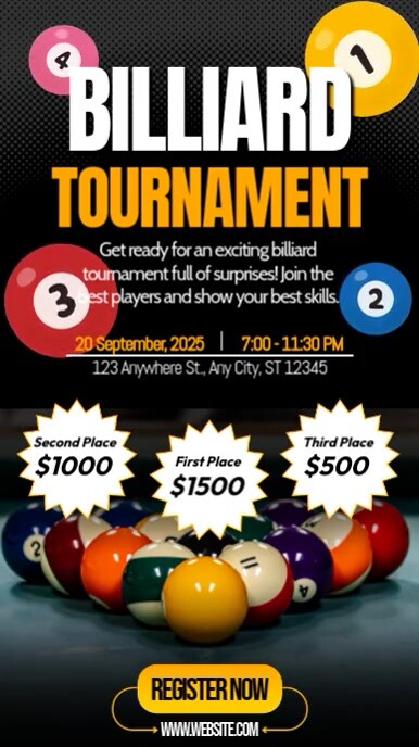 Billiard Tournament История на Instagram template