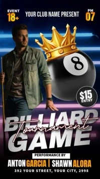 Billiard Tournament Event Reel Instagram template