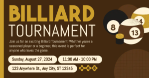 Billiard Tournament Flyer Facebook 共享图片 template
