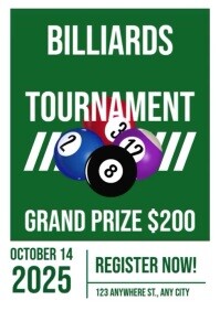 Billiard Tournament Flyer Template | PosterMyWall