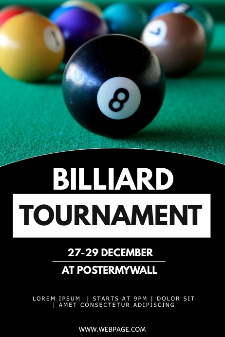 Billiard tournament flyer template | PosterMyWall