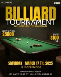 billiard tournament poster Instagram Portrait template