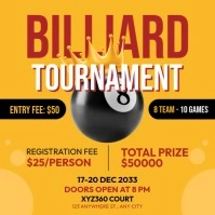 Billiard Tournament Poster template