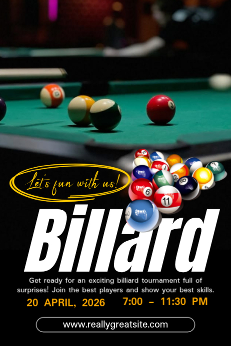 Billiard tournament poster Template | PosterMyWall