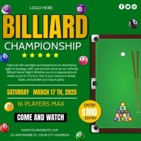 billiard tournament poster template