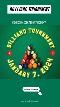 billiard tournment mobile ad Digitalanzeige (9:16) template