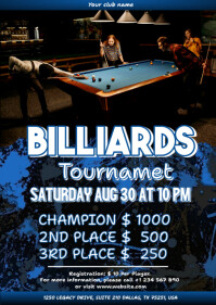 Billiards Tournament A4 template