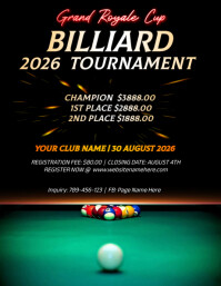 Billiards Tournament Ad Flyer template
