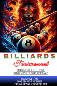 BILLIARDS TOURNAMENT โปสเตอร์ template