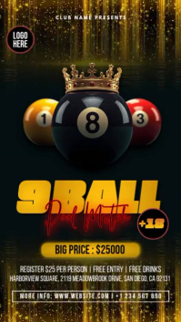 Noir 9-Ball Pool Match Digitale Vertoning Template