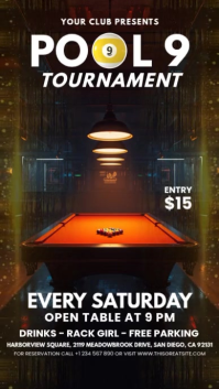Billiards Tournament Digital Display (9:16) template