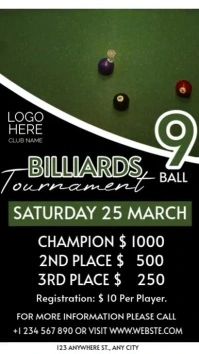 Billiards Tournament  Digital Display (9:16) template
