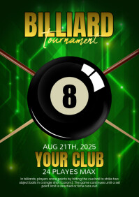 Billiards Tournament Flyer A4 template