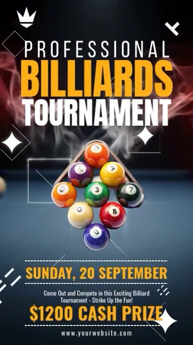Billiards Tournament Instagram Story Instagram-verhaal template