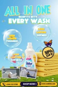 Billur Power, Lasting Fabric Care Poster template