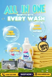 Billur Power, Lasting Fabric Care Poster template