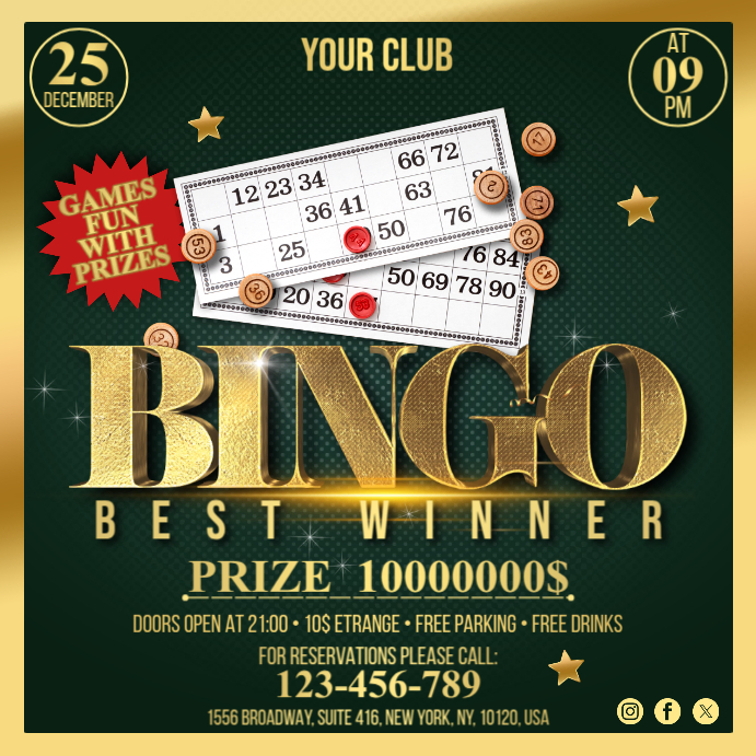Bingo Template | PosterMyWall