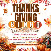 Blanc Thanksgiving Bingo Night โพสต์บน Instagram Template
