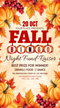 Amarillo Fall Bingo Night Fundraiser เรื่องราวบน Instagram Template