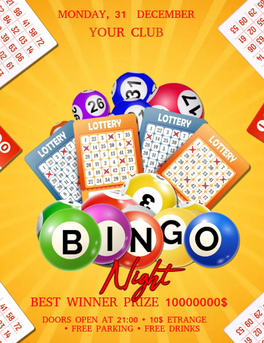 Bingo Flyer Free Customizable Bingo Night Flyer Templates
