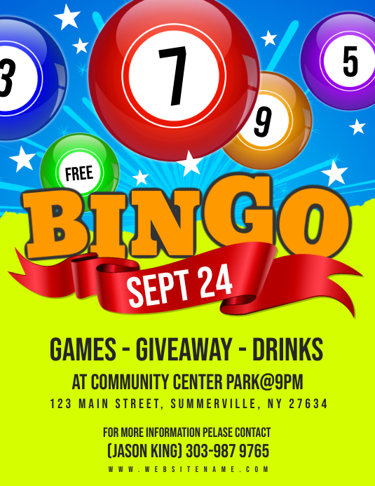 Plantilla de Bingo Flyer PosterMyWall Plantilla de Bingo Flyer PosterMyWall