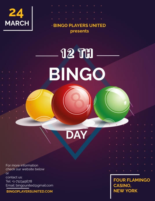 Bingo Flyer Template Løbeseddel (US Letter)